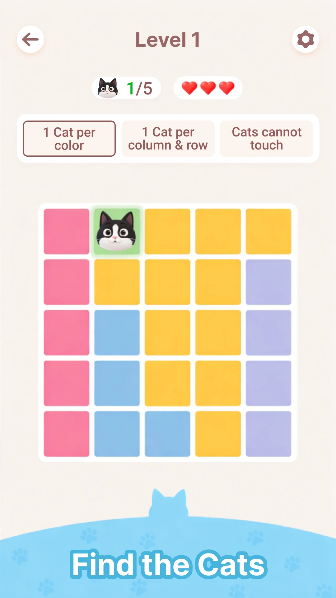Official Meowdoku store image featuring colorful cat logic puzzles